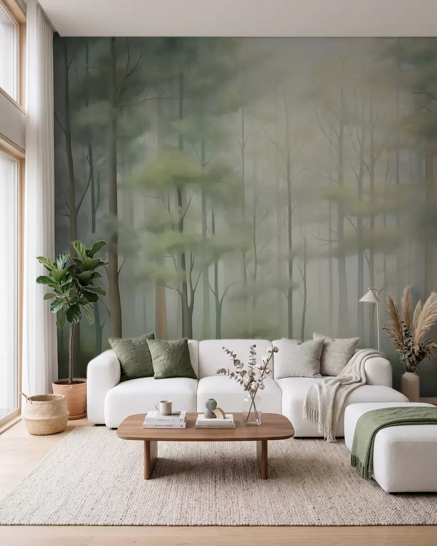 Fotobehang Abstrakt loofbos w05673
