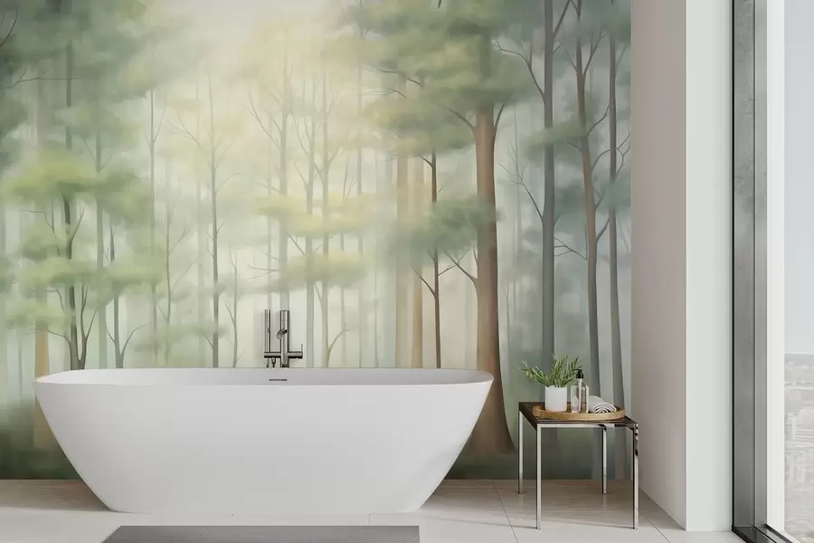Fotobehang Abstrakt loofbos w05673