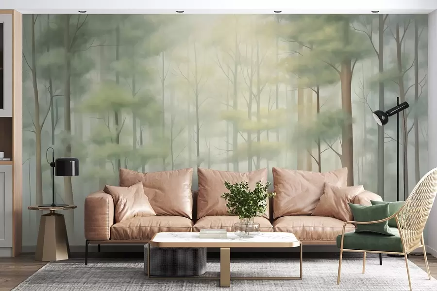 Fotobehang Abstrakt loofbos w05673