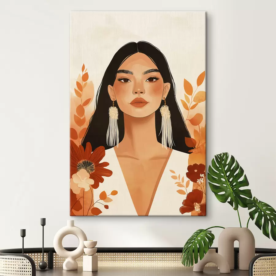  Peintures Une jeune fille aux fleurs s50321