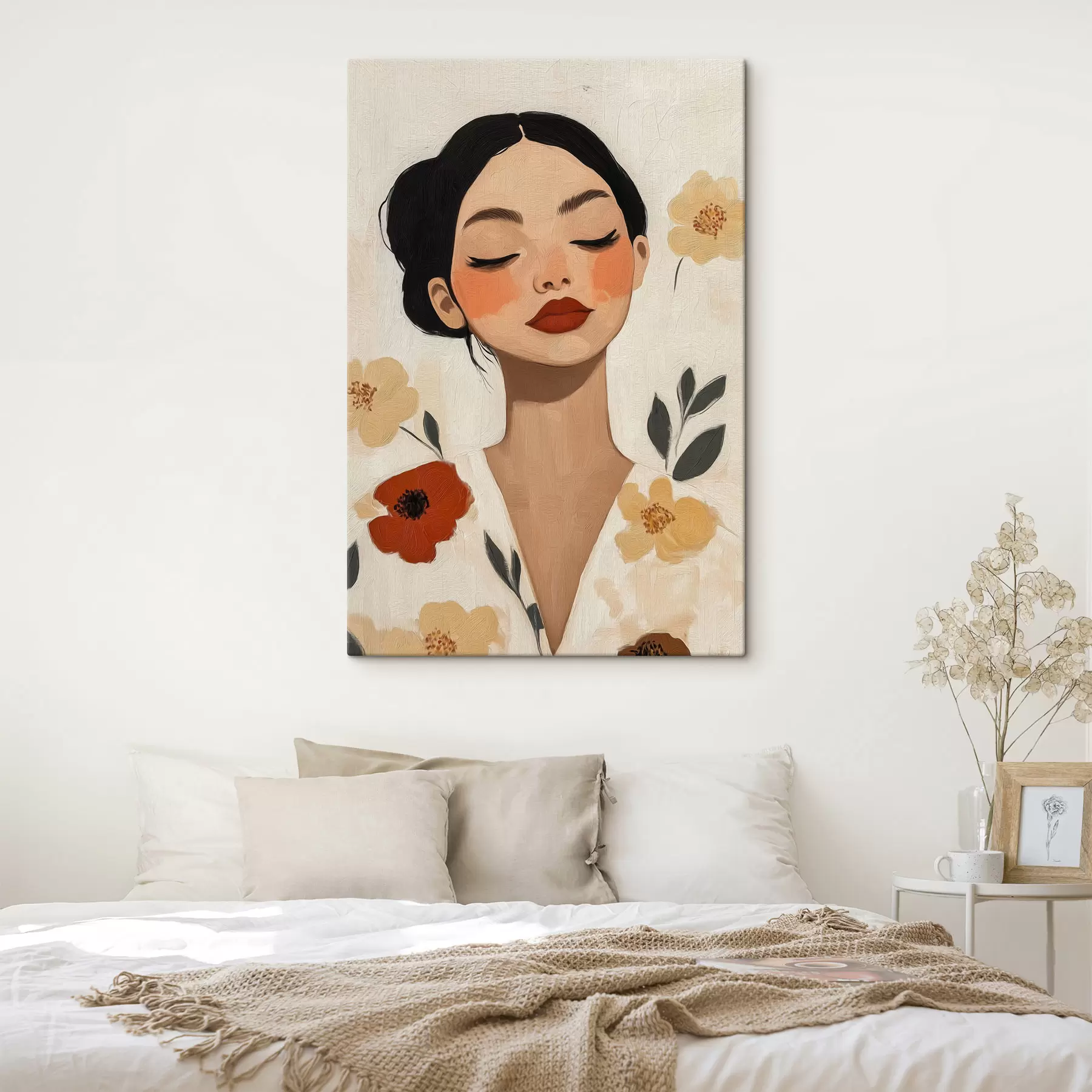  Peintures Une jeune fille parmi les fleurs s50335