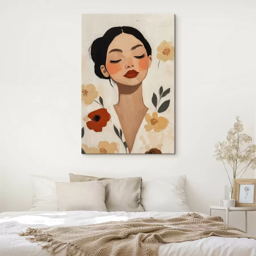  Peintures Une jeune fille parmi les fleurs s50335