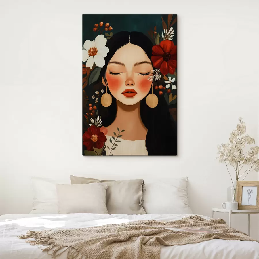  Peintures Une femme parmi les fleurs s50340
