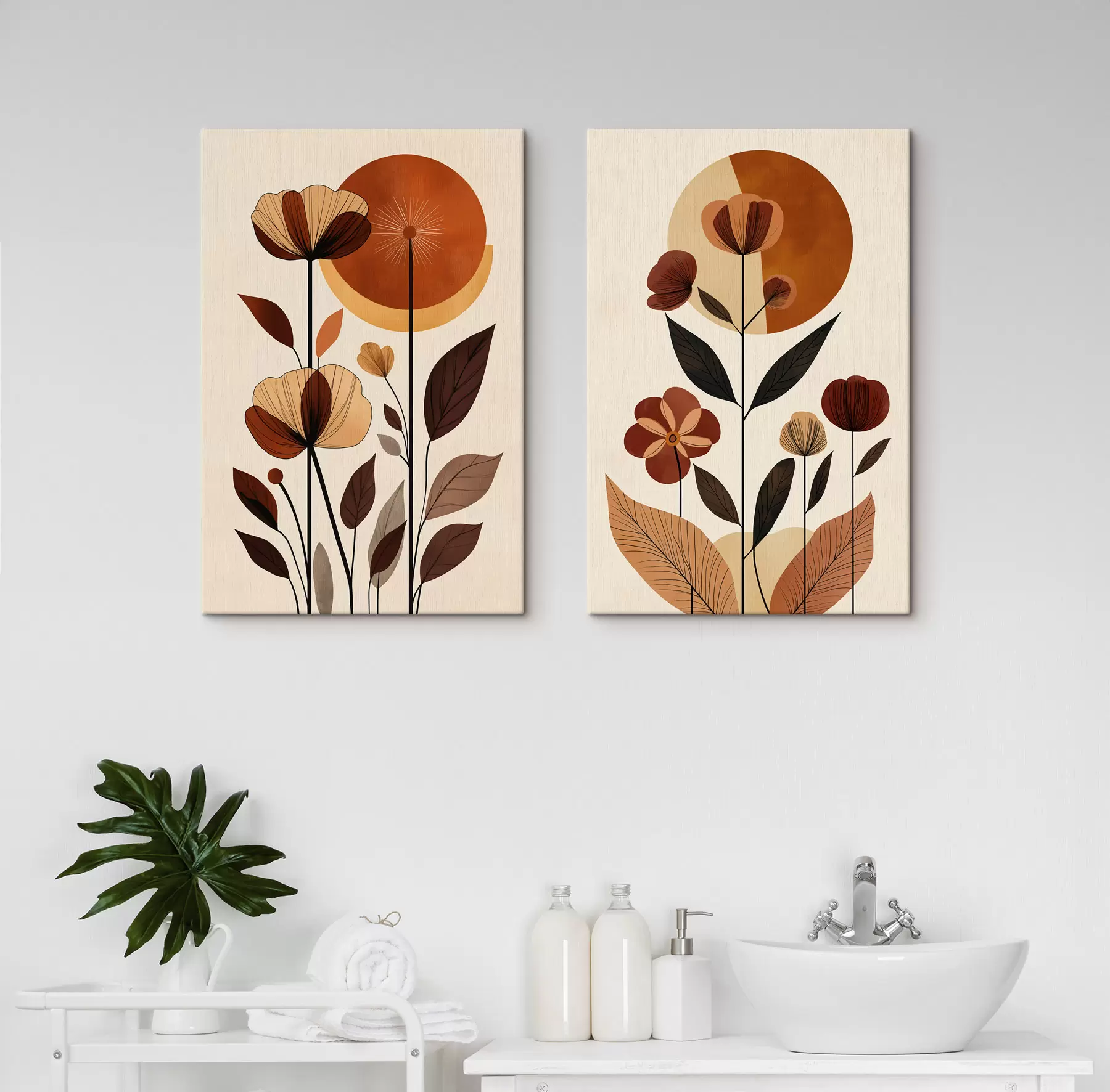  Schilderijen Abstracte bloemen m30884