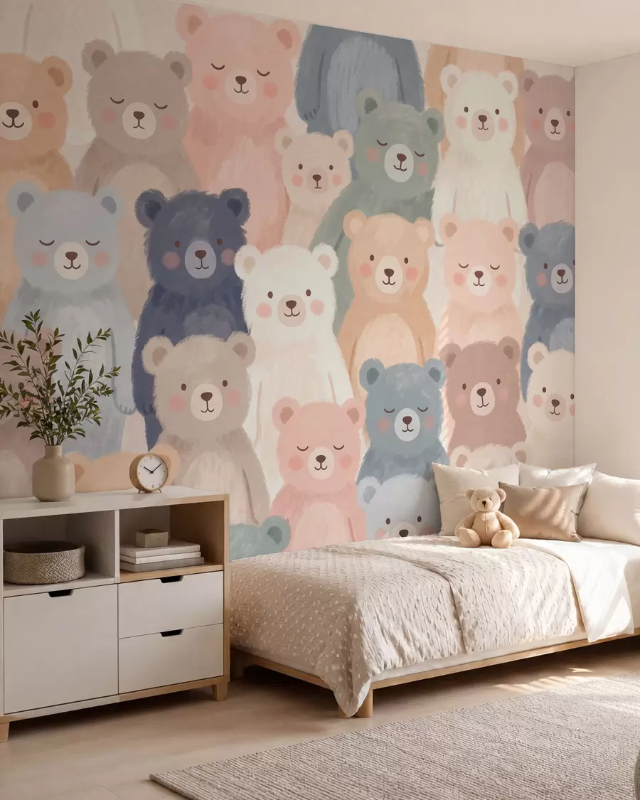Papier peint photo Oursons pastel w10010