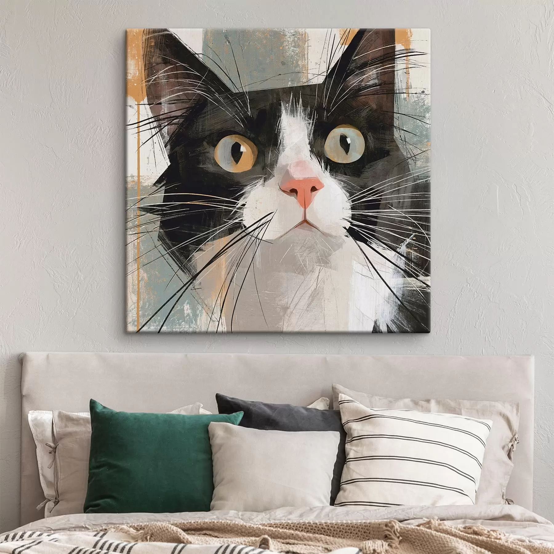  Schilderijen Een abstract portret van een kat s50165