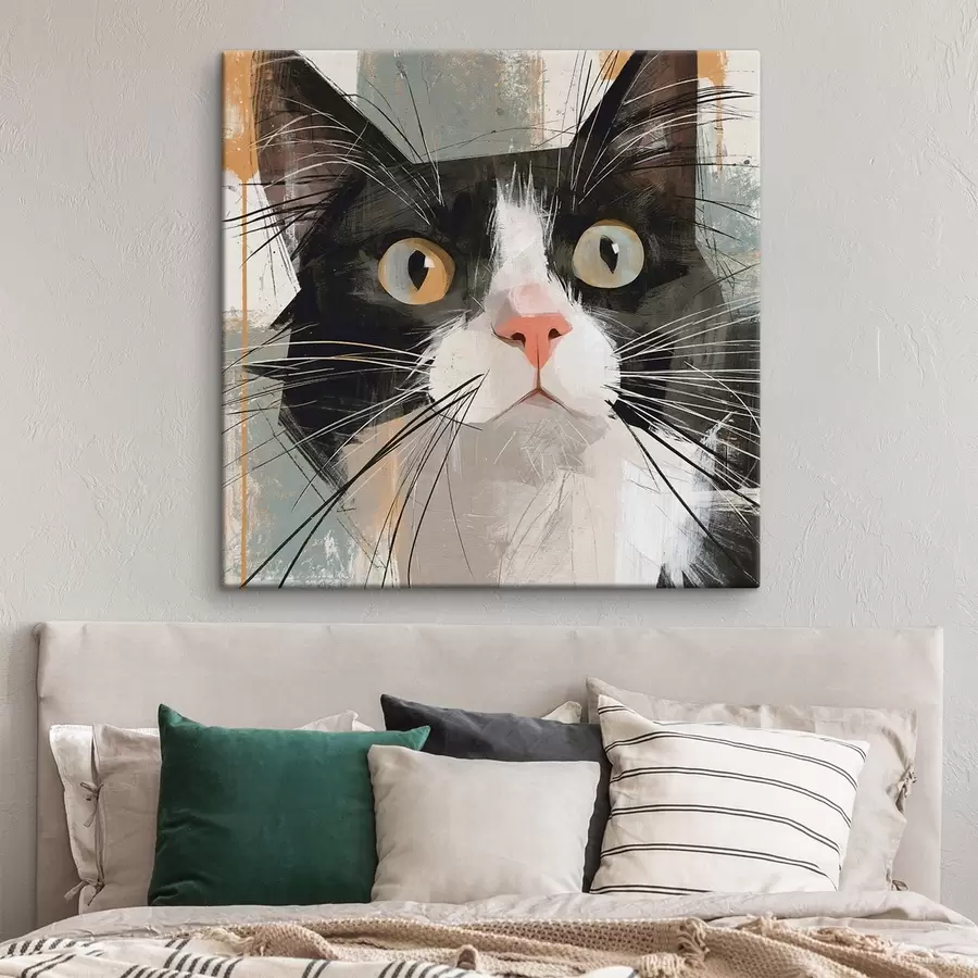  Peintures Portrait abstrait d'un chat s50165