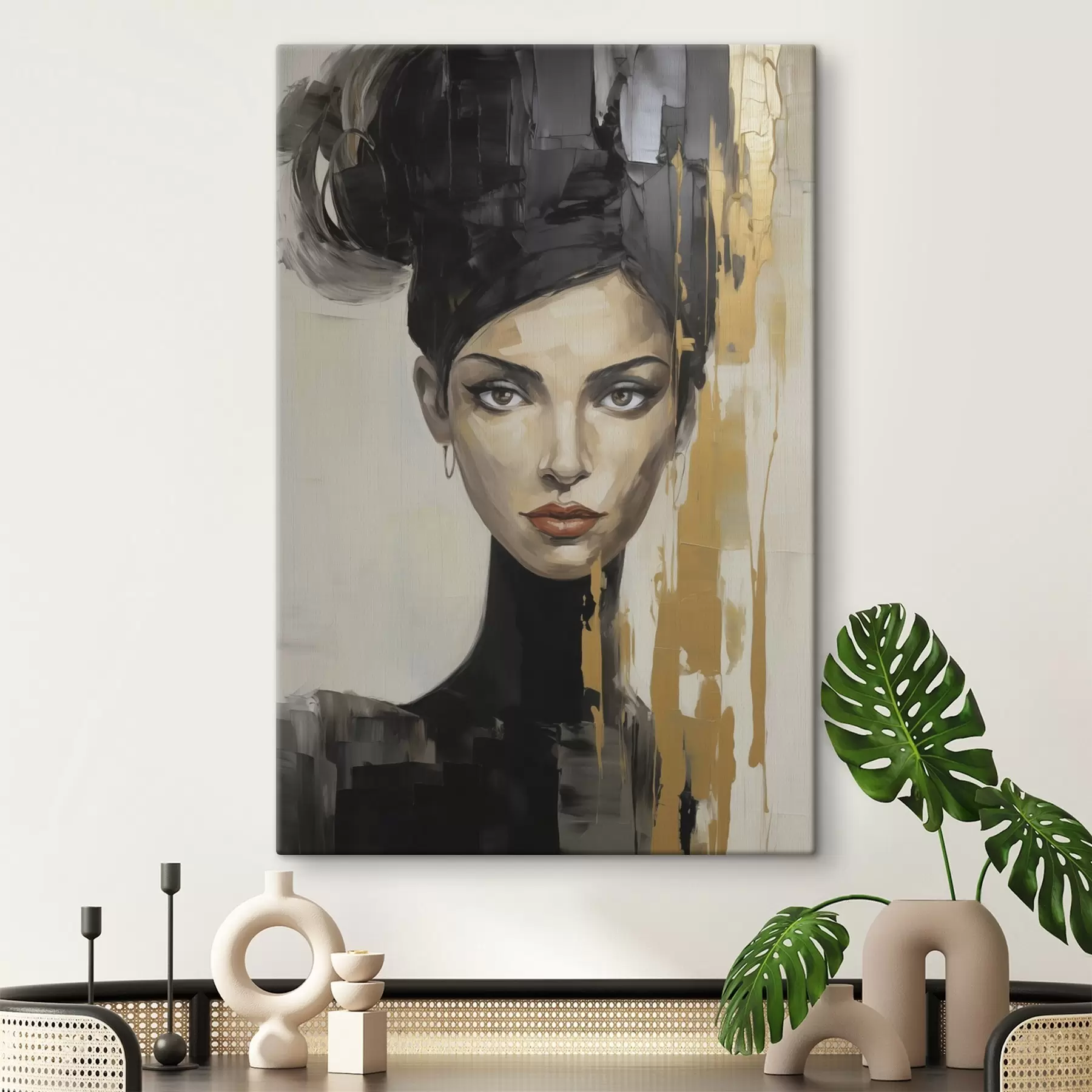  Peintures Portrait féminin abstrait, imitation de peinture s50372