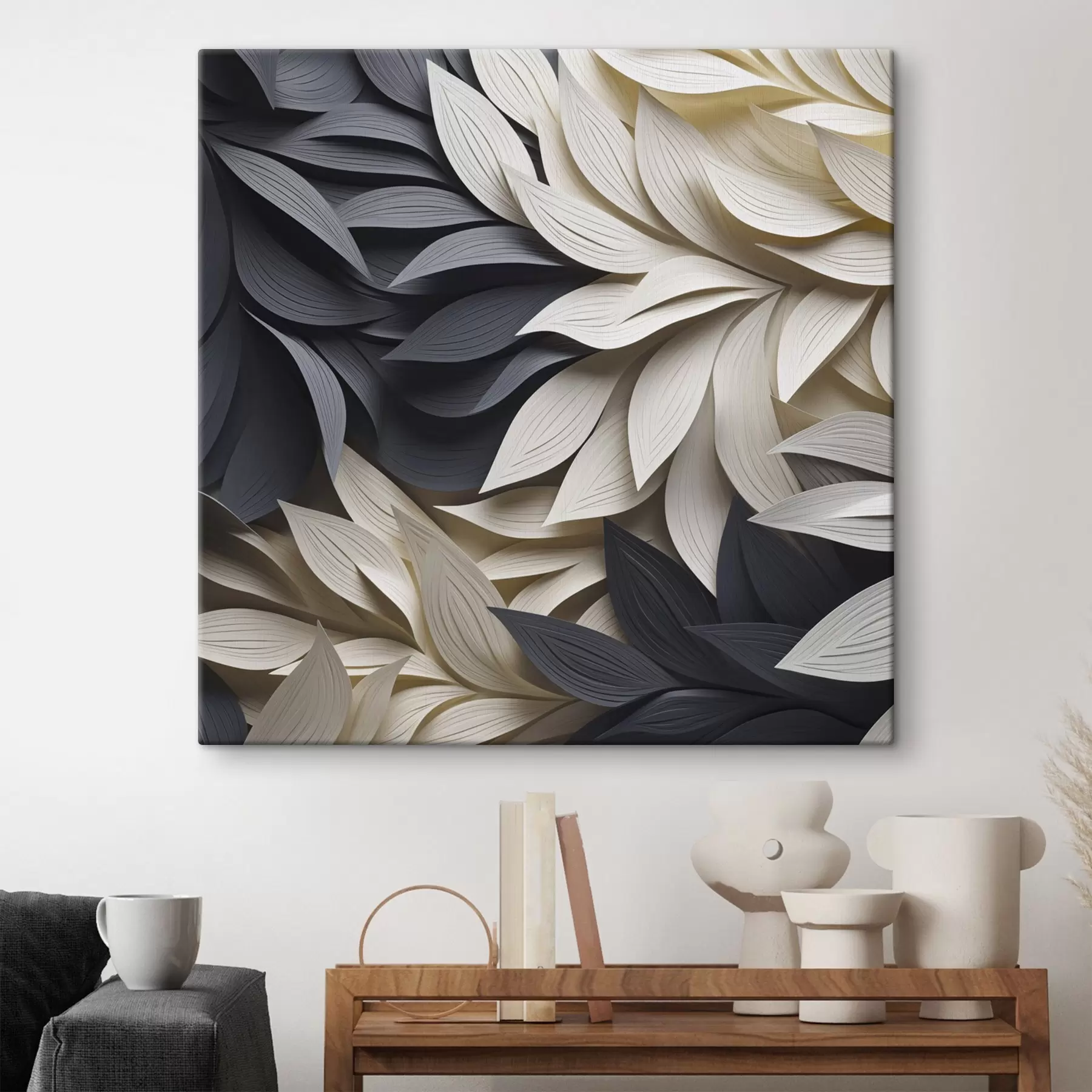  Peintures Feuilles stylisées abstraites s50376