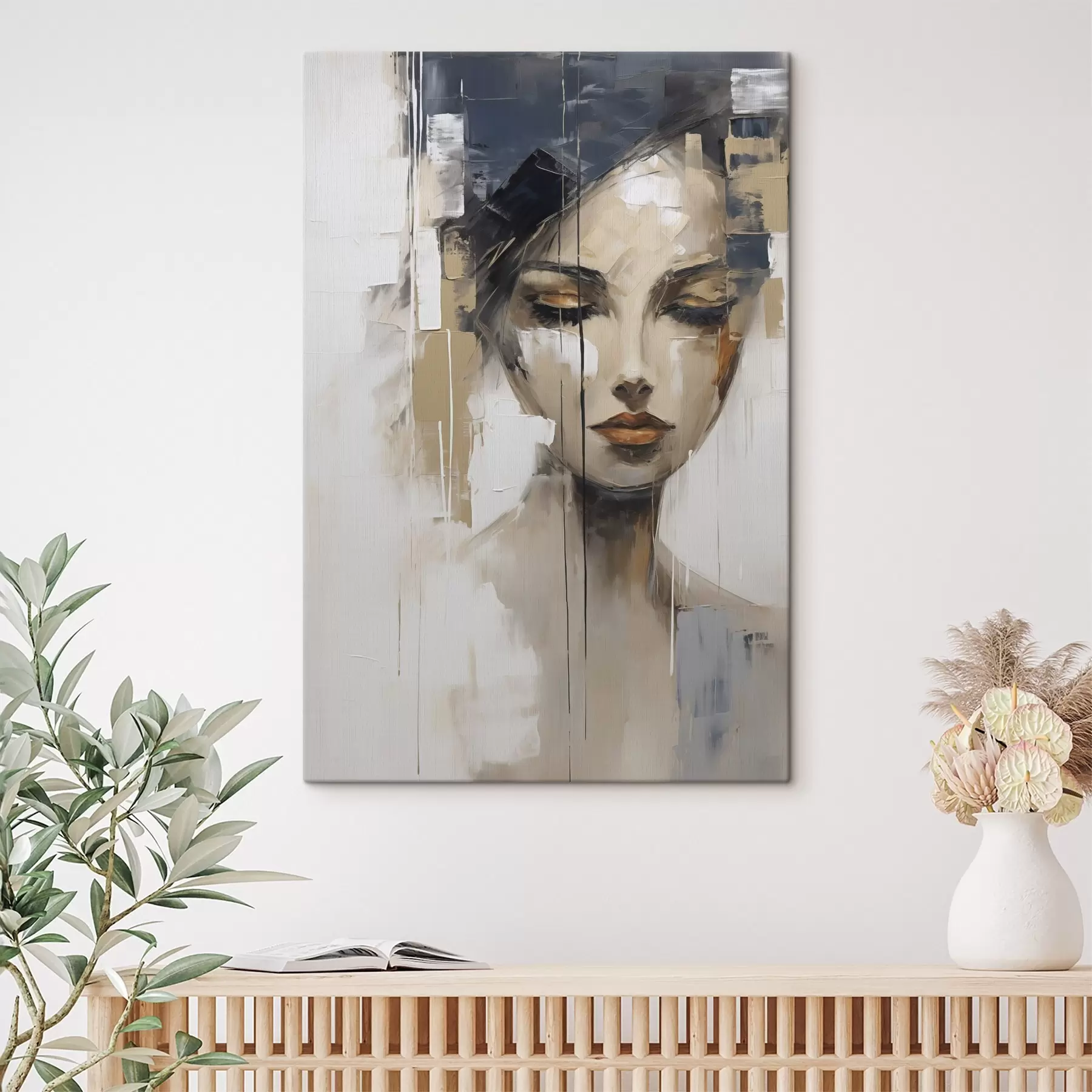  Peintures Visage abstrait, imitation d'une peinture s50377