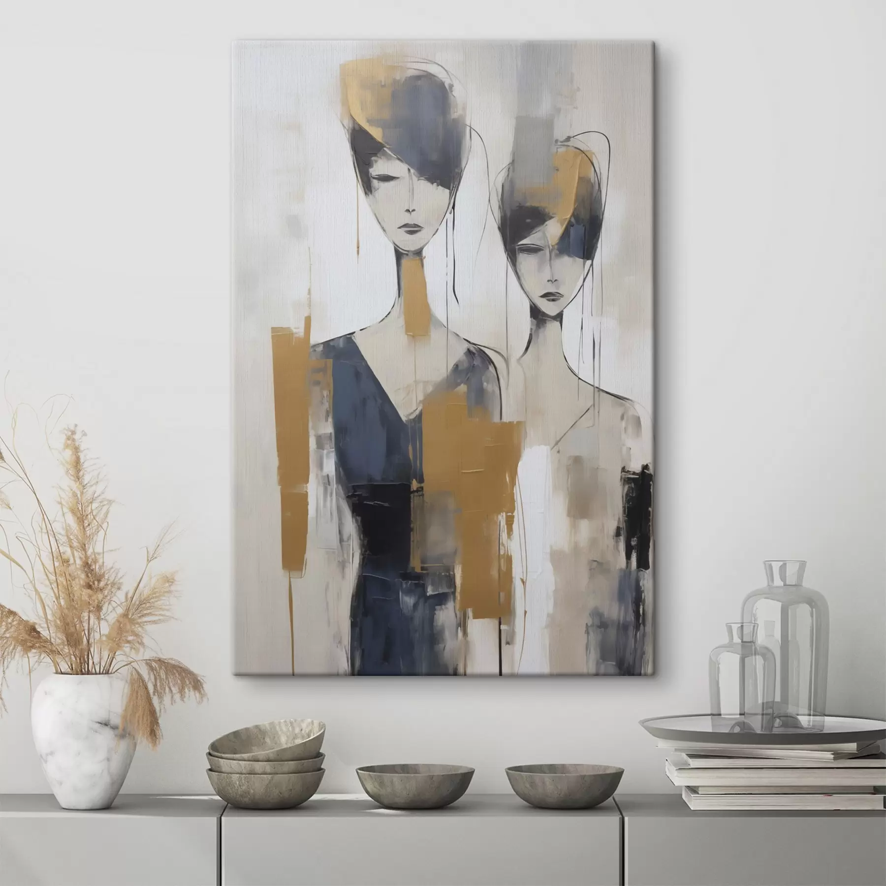  Schilderijen Abstracte figuren, imitatie van de schilderkunst s50378