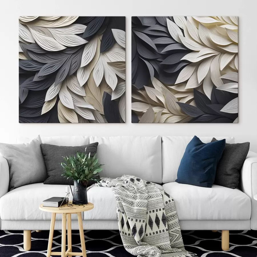  Peintures Feuilles stylisées abstraites m30895