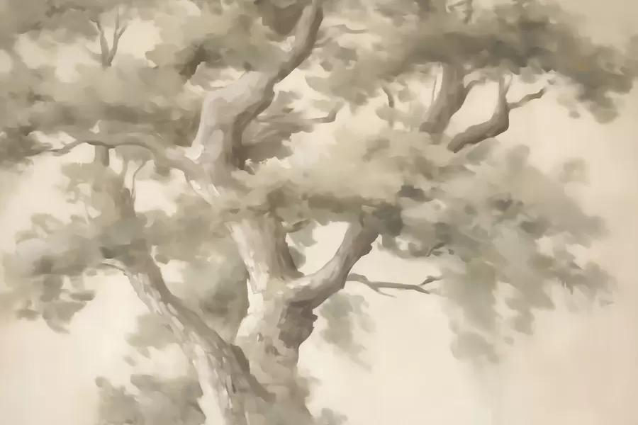 Papier peint photo Arbre abstrait, imitation d'une peinture w05875