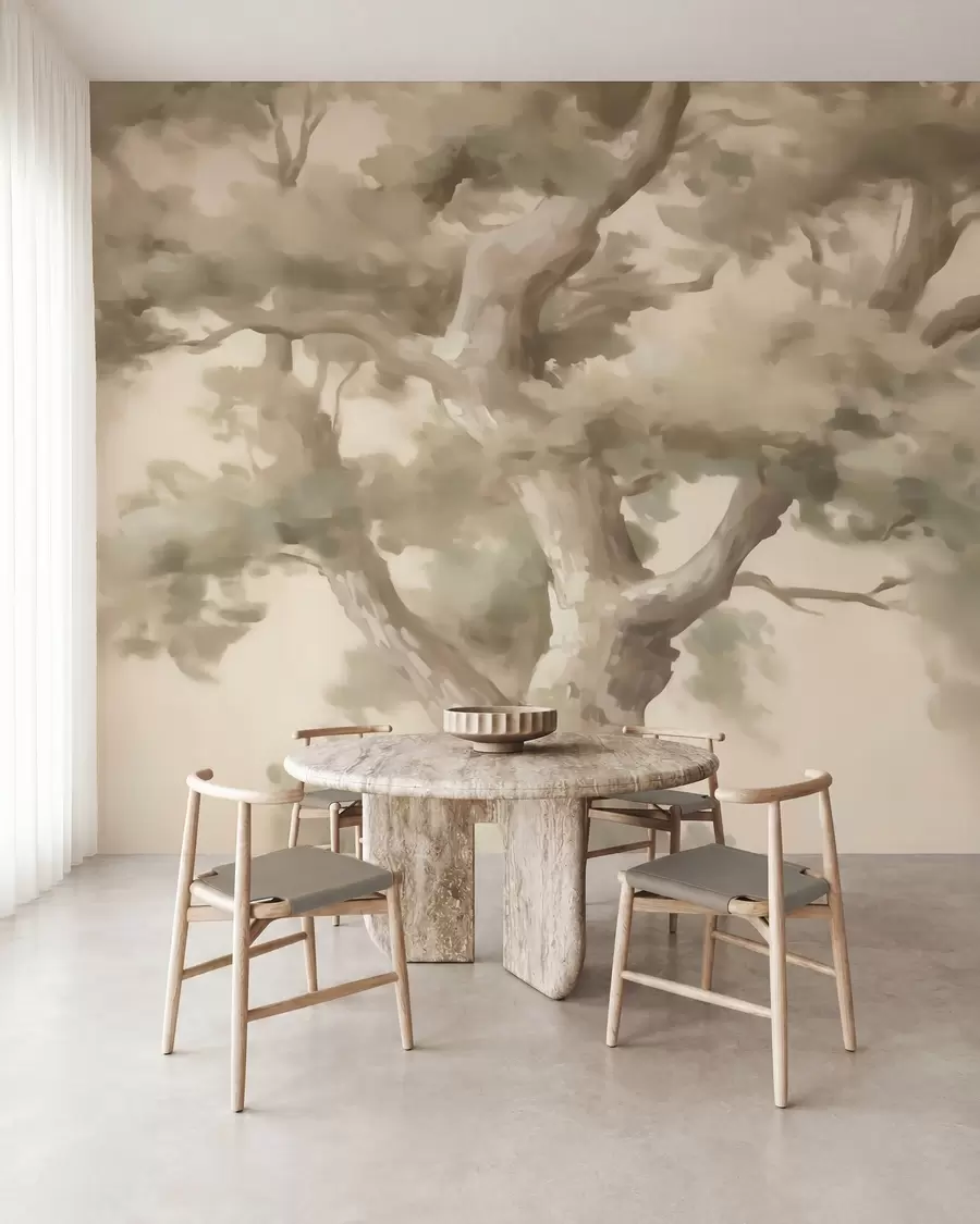 Papier peint photo Arbre abstrait, imitation d'une peinture w05875