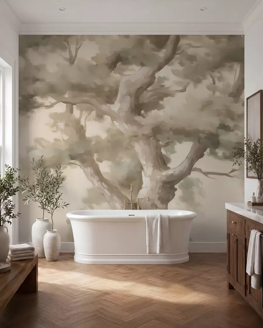 Papier peint photo Arbre abstrait, imitation d'une peinture w05875