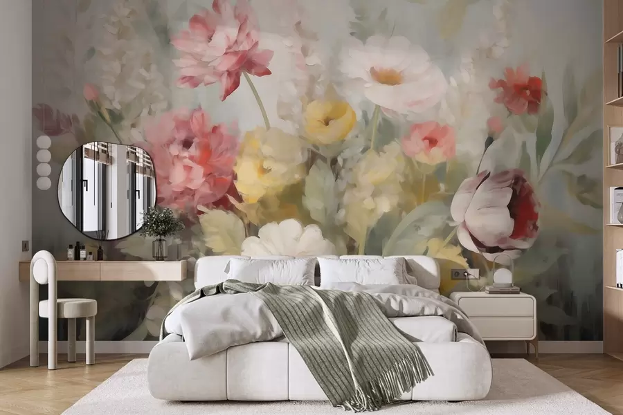 Papier peint photo Fleurs abstraites, imitation de peinture w05877
