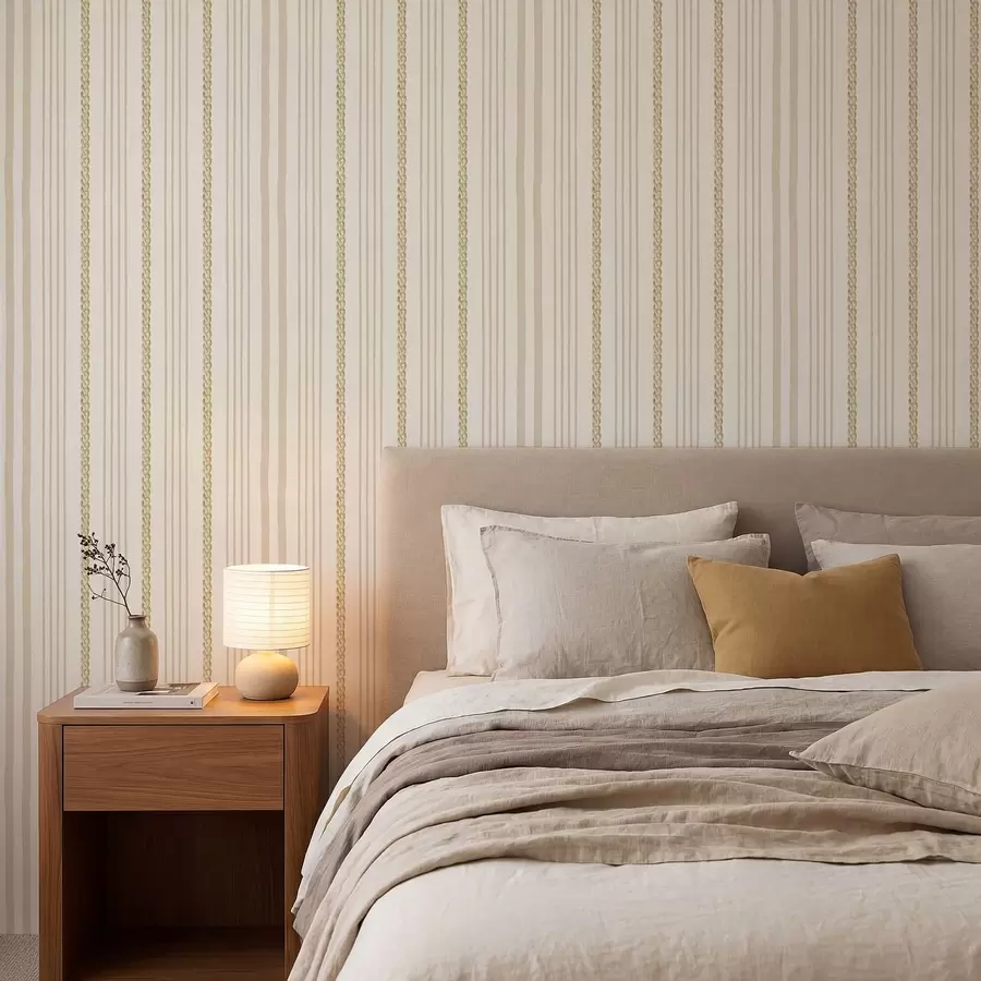 Fotobehang Verticale beige strepen met een gevlochten motief a01252