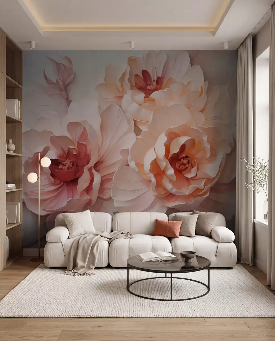 Fotobehang Gestileerde abstracte bloemen w05639