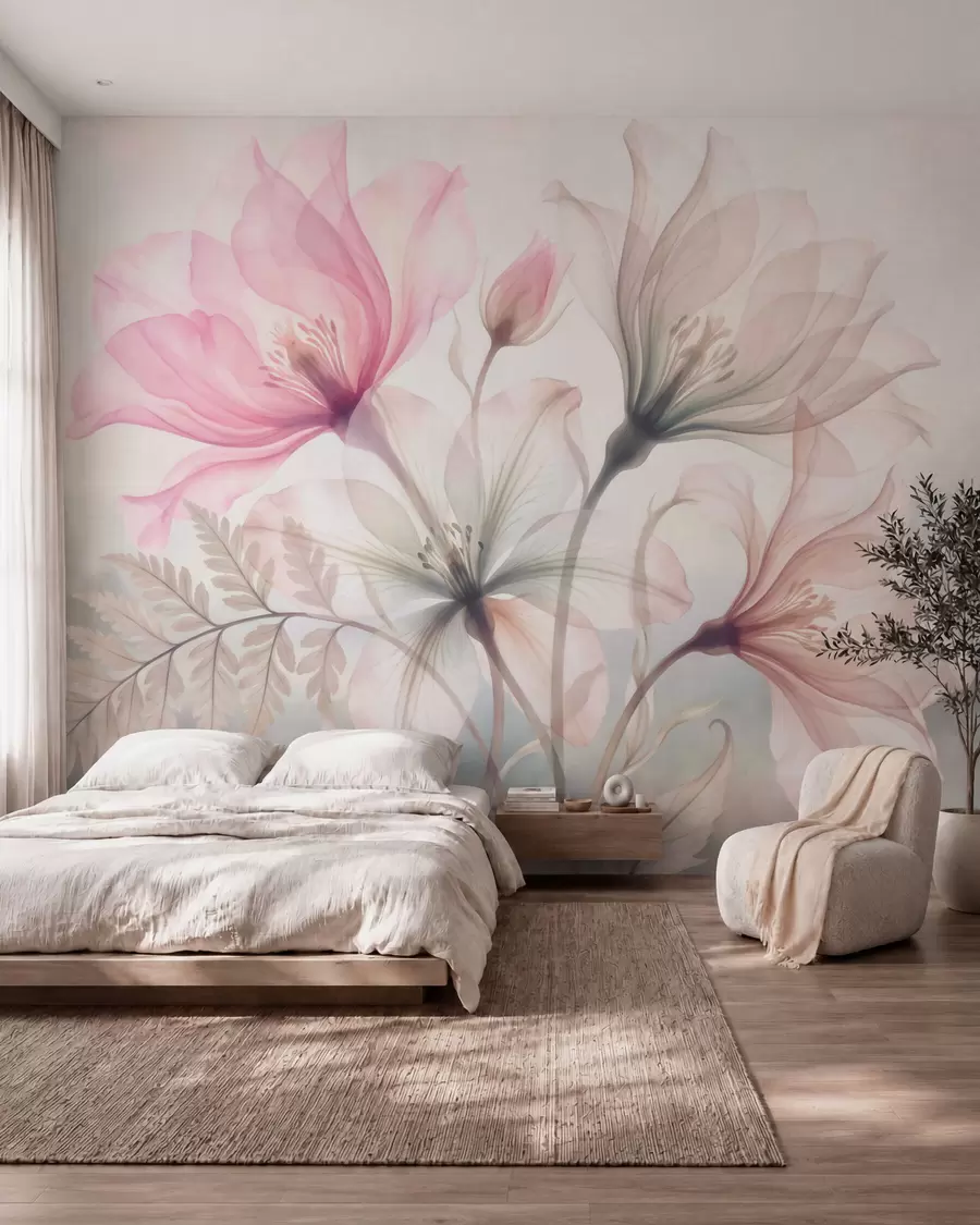 Fotobehang Magnolia in aquarel w10009