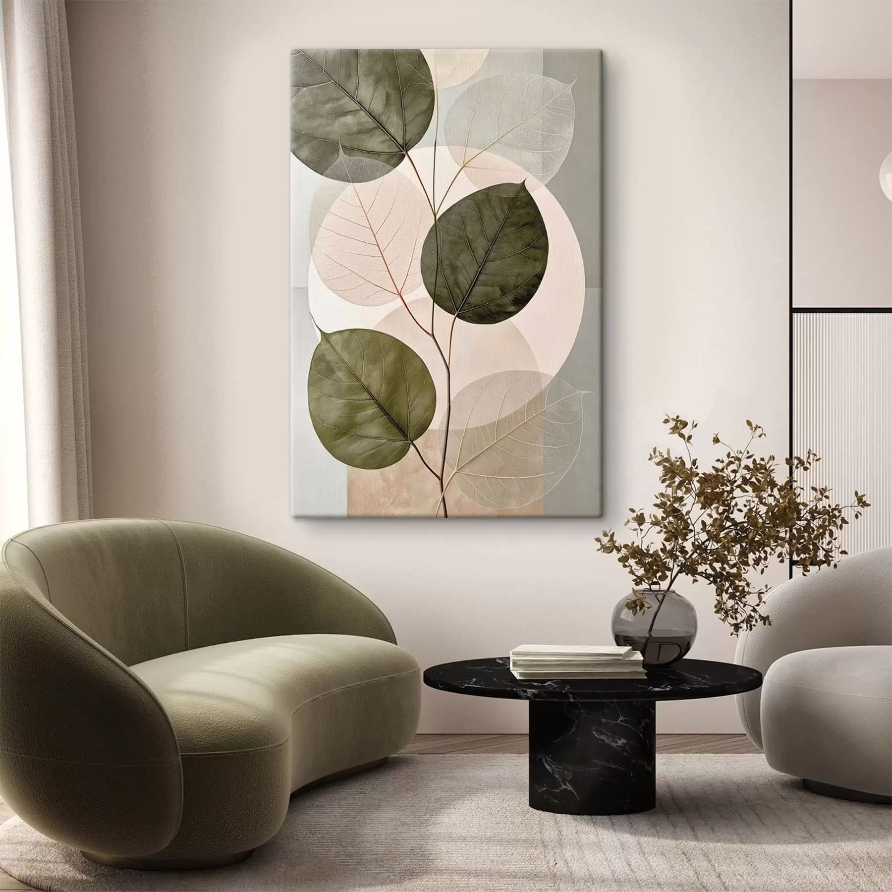  Peintures Feuilles aux formes géométriques s50370