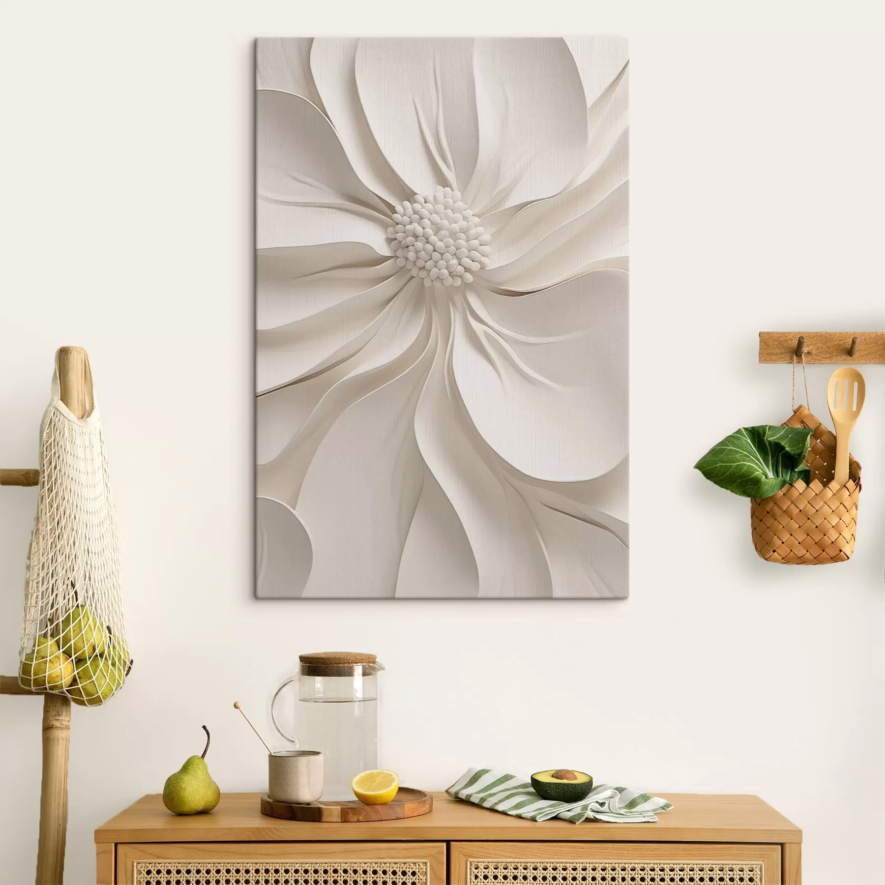  Peintures Gros plan sur un pétale blanc en 3D s50399
