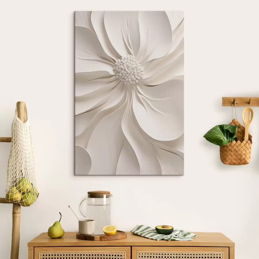  Peintures Gros plan sur un pétale blanc en 3D s50399