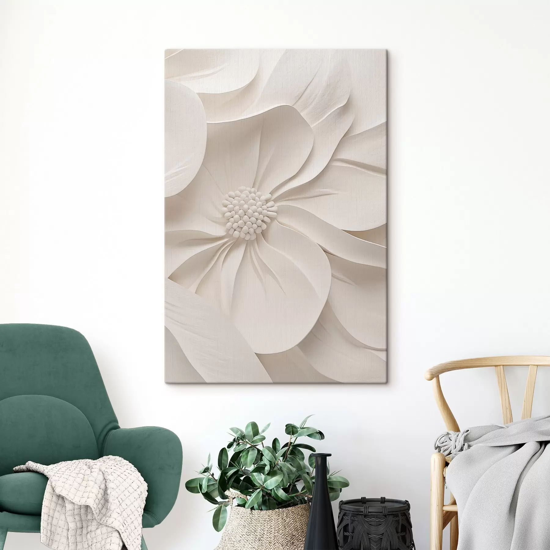  Peintures Fleur ouverte en relief s50400