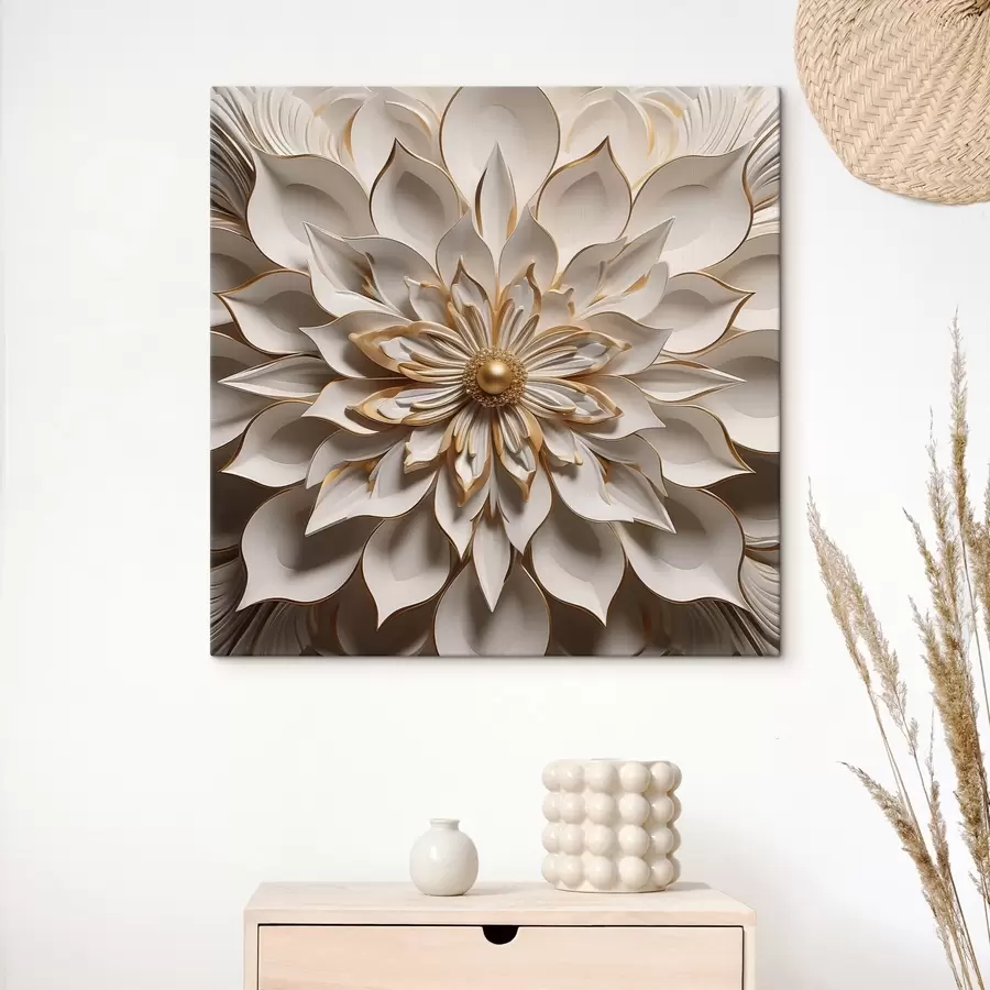  Peintures Dahlia royal rehaussé de touches ambrées s50401