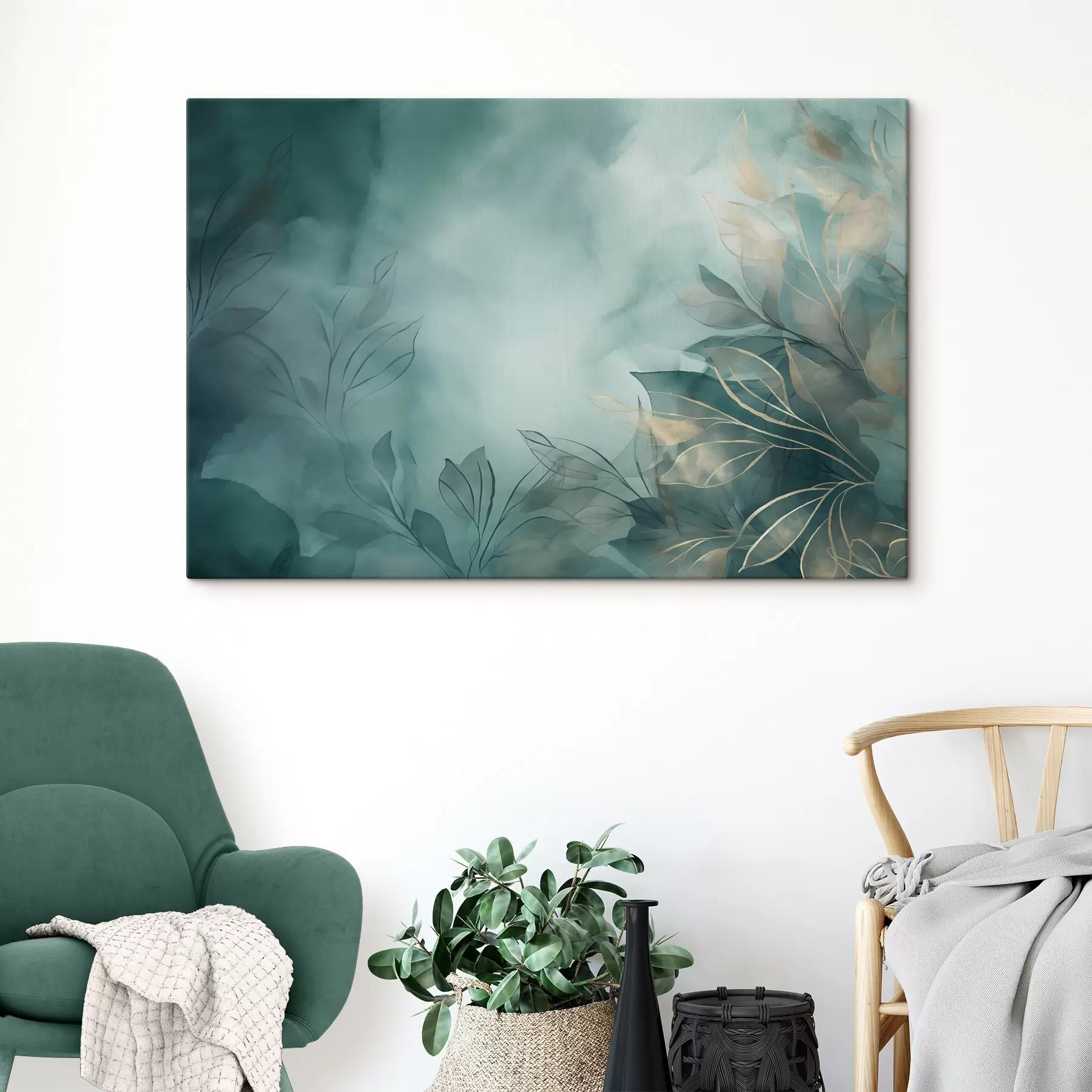  Peintures Brume aquarelle turquoise s50404