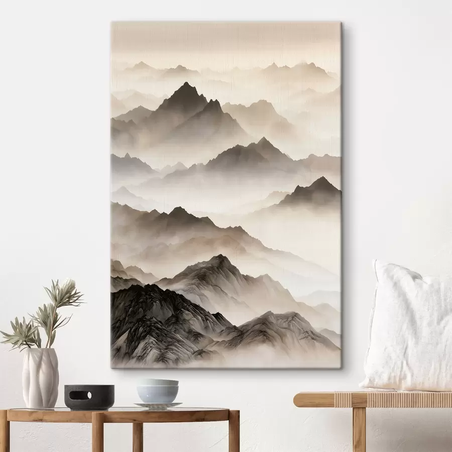  Peintures Les Montagnes Brumeuses s50467