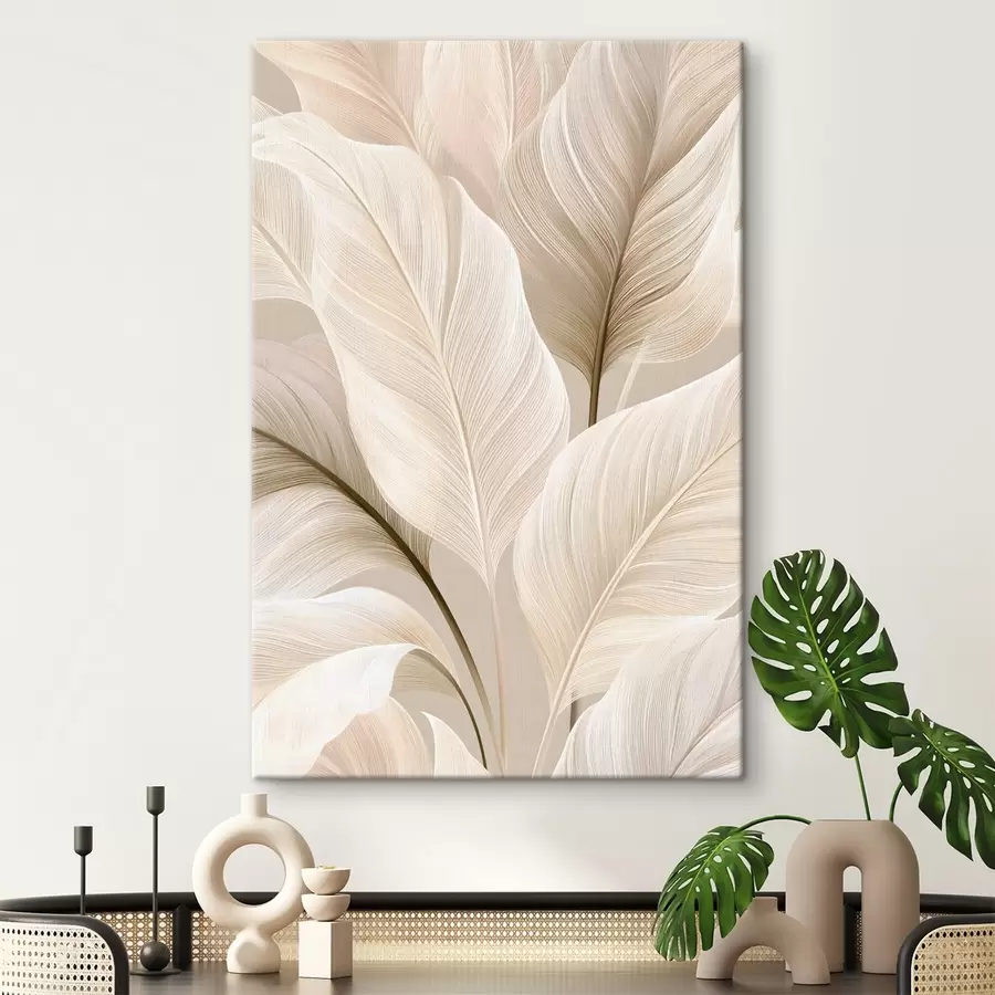  Peintures Feuilles délicates dans des tons de beige s50478