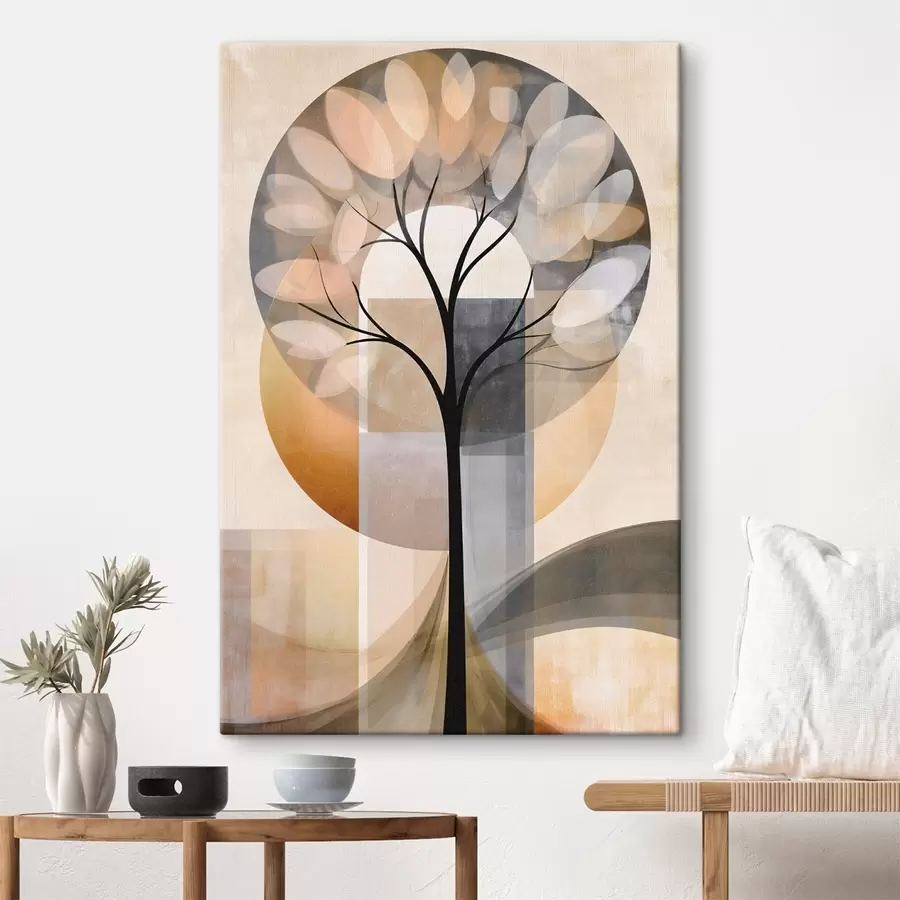  Peintures Un arbre abstrait de style scandinave s50489