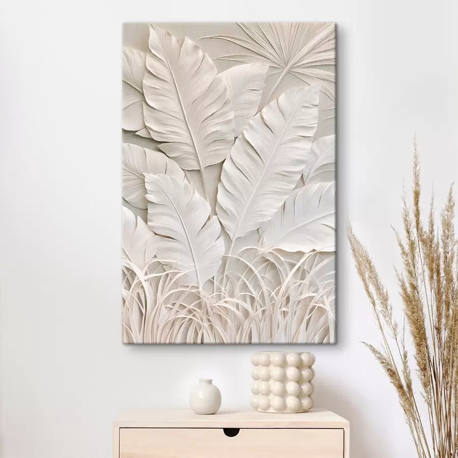 Peintures Feuilles tropicales en bas-relief s50513