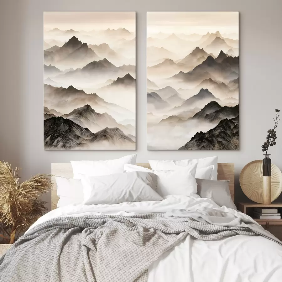  Peintures Les Montagnes Brumeuses m30922
