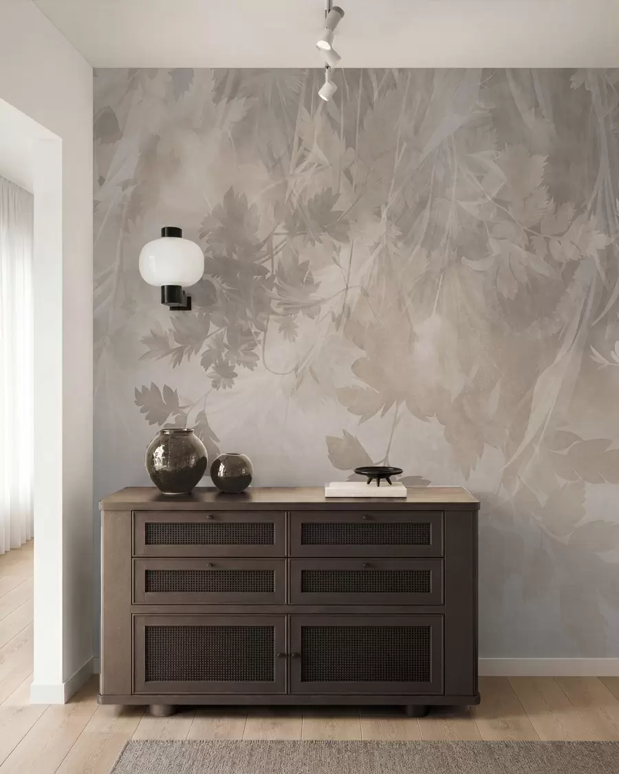 Fotobehang Takken in de nevel w10020