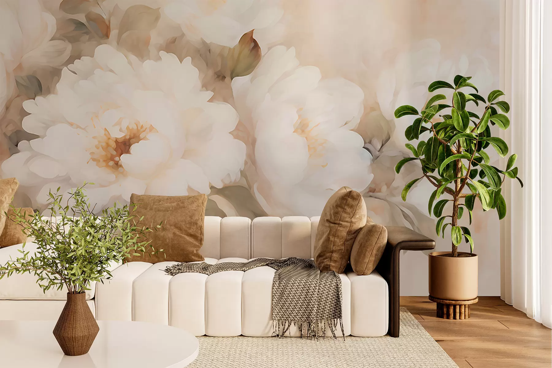 Papier peint photo Pivoines de style vintage w05835
