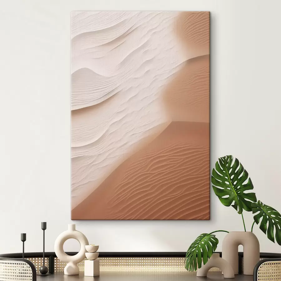  Peintures Des dunes de sable ondulantes dans un désert, aux courbes et textures douces et fluides s50614