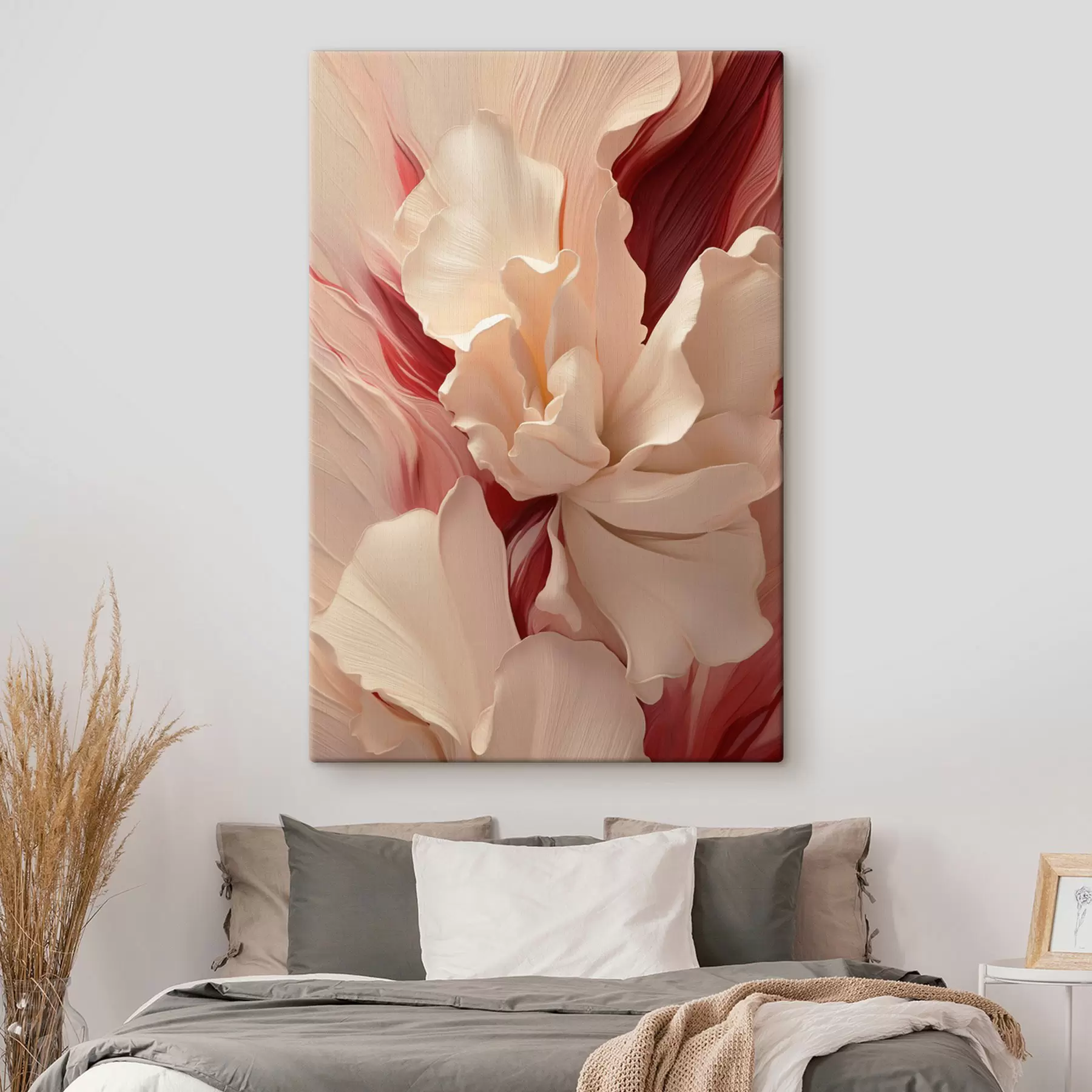  Peintures Des pétales délicats et superposés, rehaussés de touches de rouge et de rose s50634