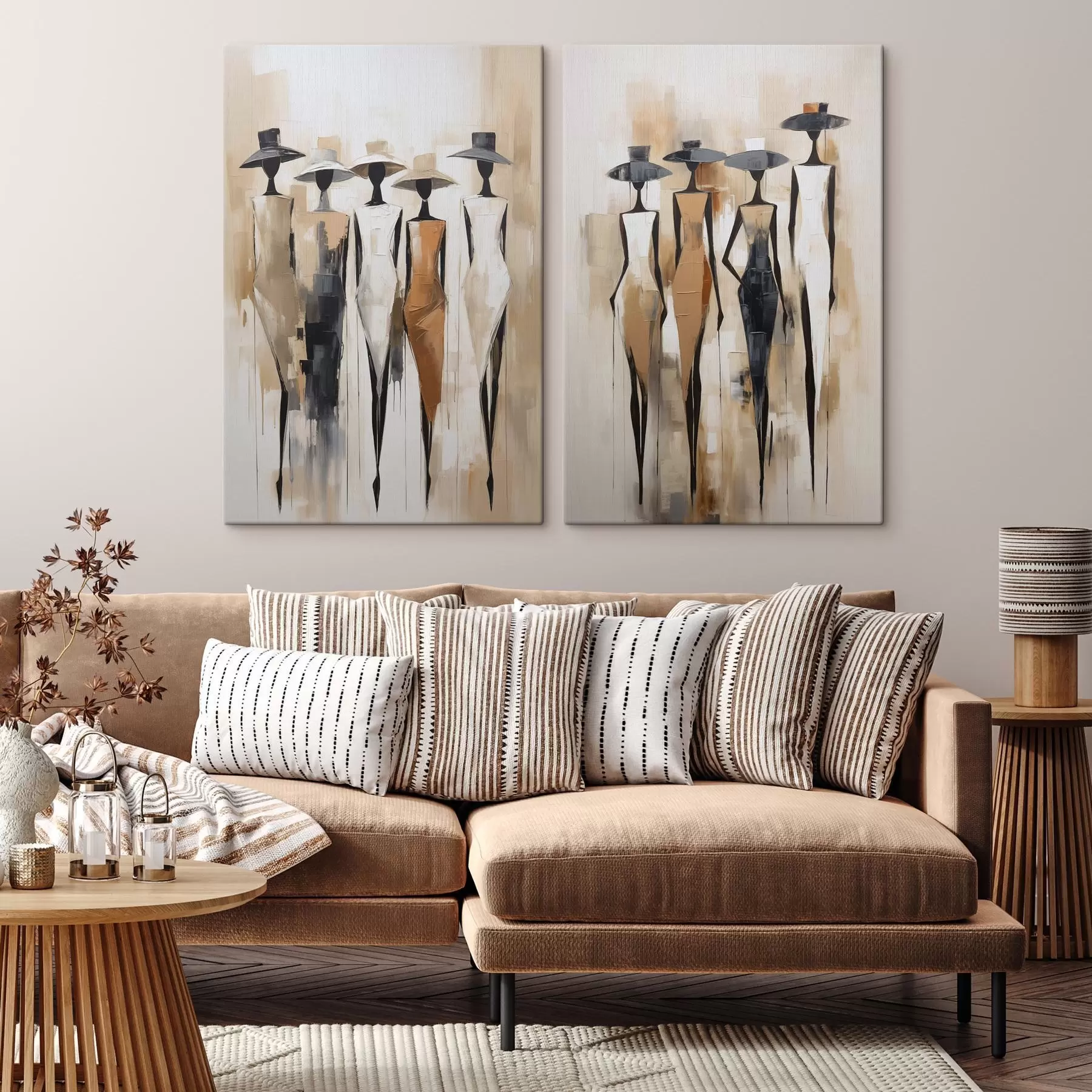  Peintures Silhouettes abstraites, imitation de peinture m30973