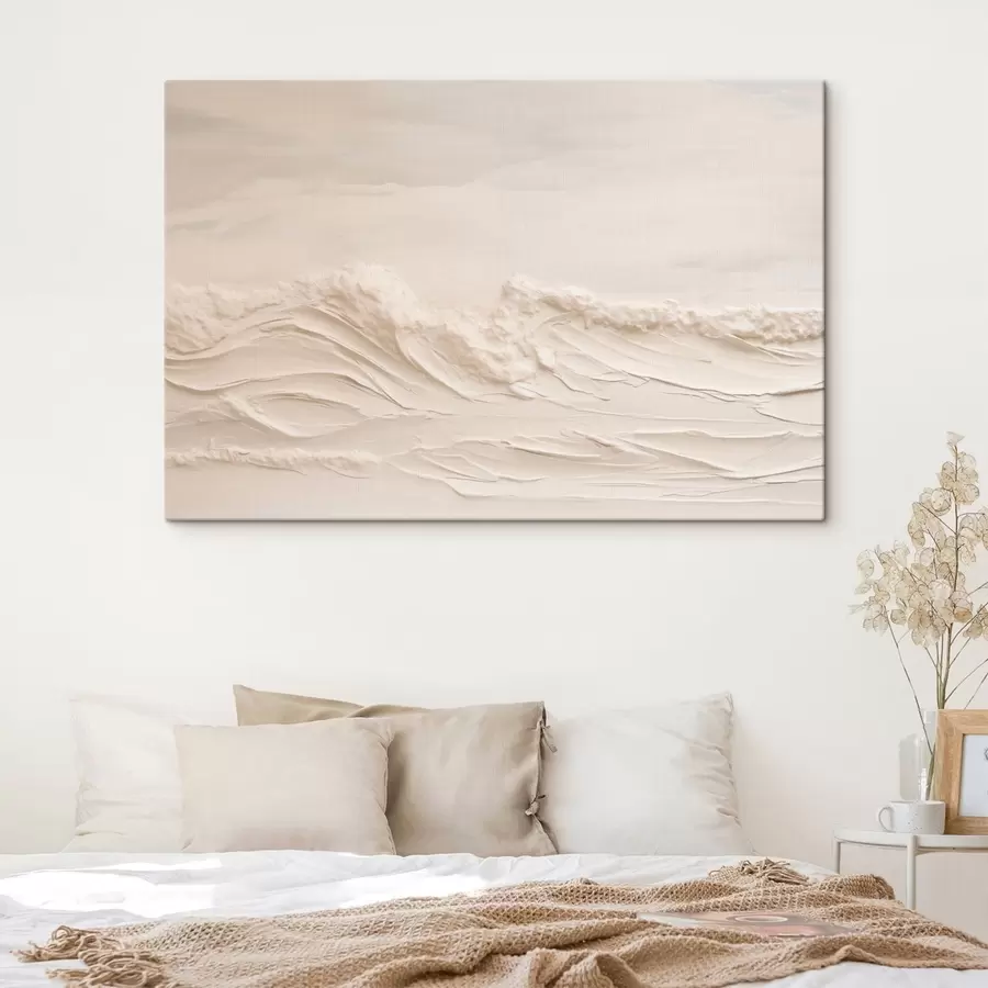 Fotobehang Zeegolven met textuur in lichte crèmekleurige tinten s50596