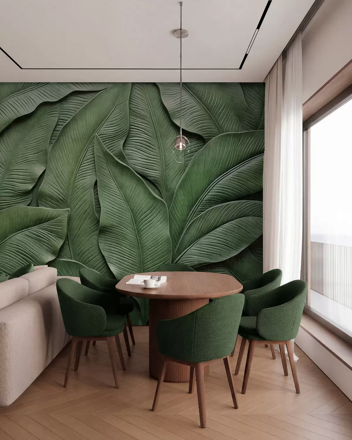 Fotobehang Groene bladnerven w05887