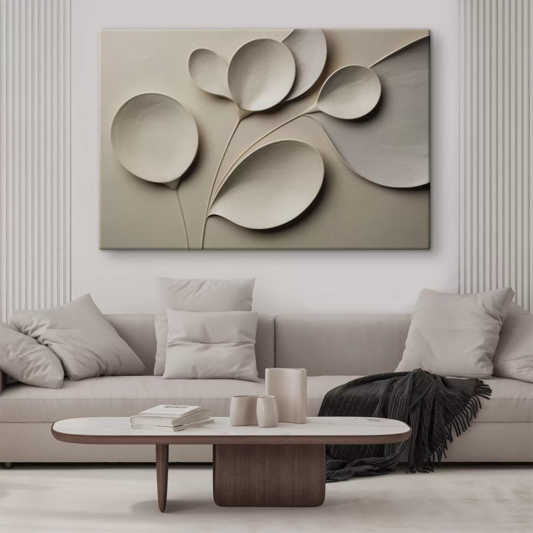  Peintures Feuilles rondes en relief s50015