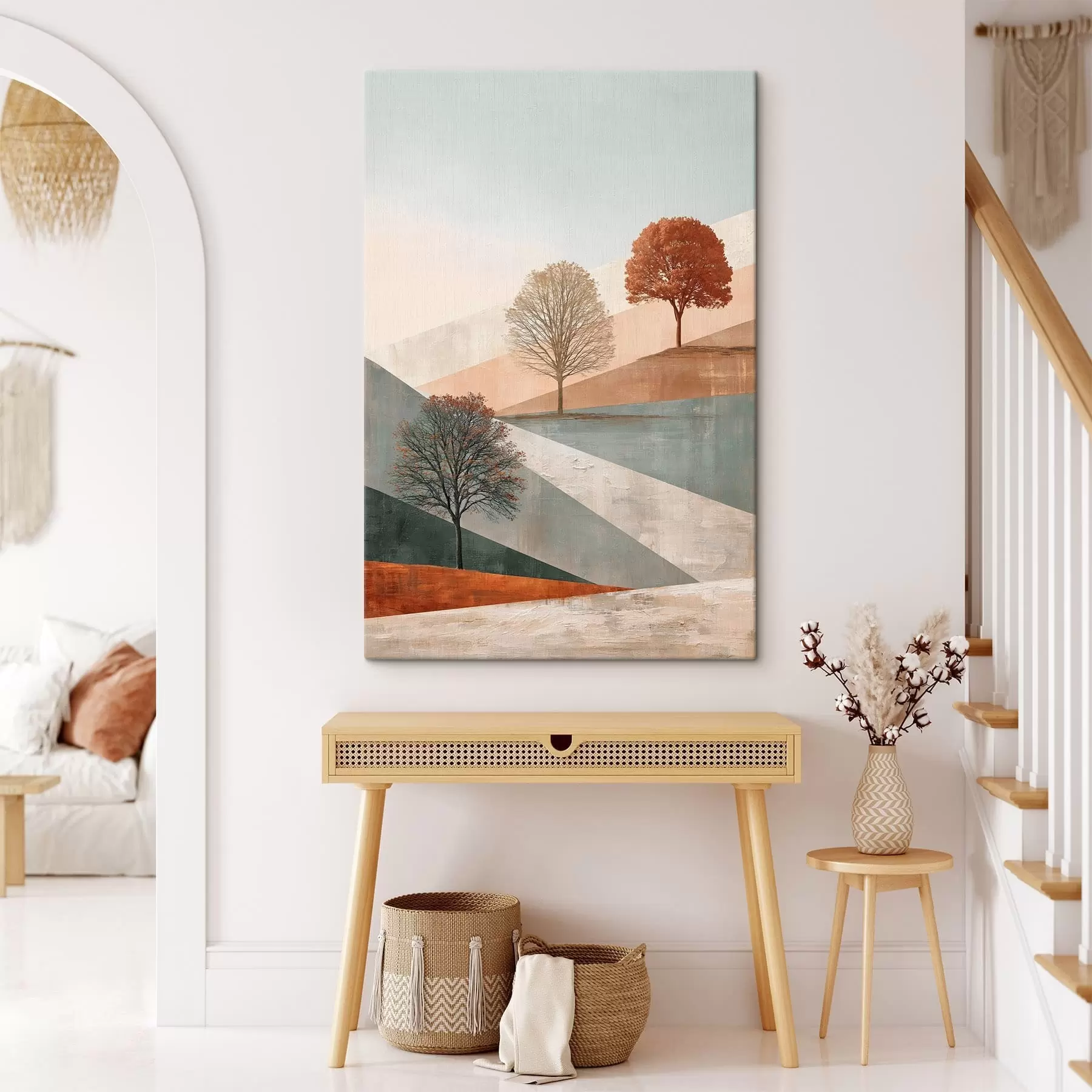  Schilderijen Abstrakt landschap met bomen s50570