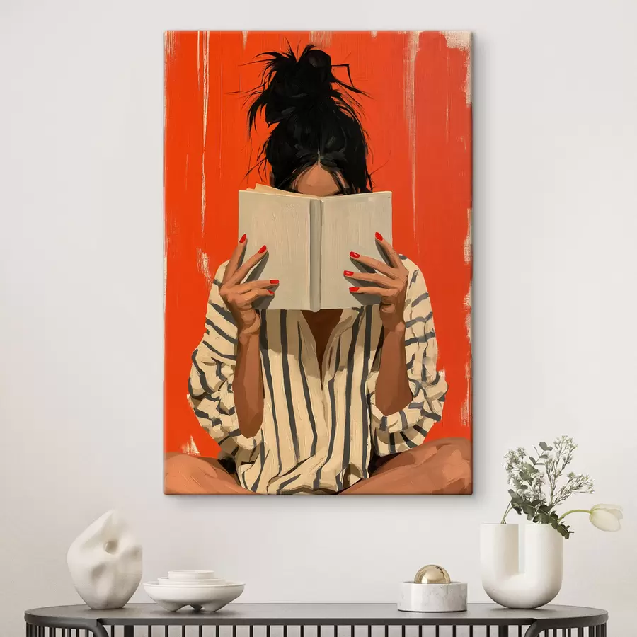  Peintures Une fille avec un livre s50682