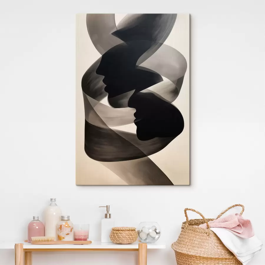  Peintures Visages aux silhouettes abstraites s50697