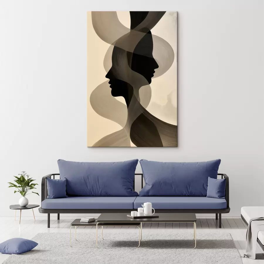  Peintures Visages aux silhouettes abstraites s50698
