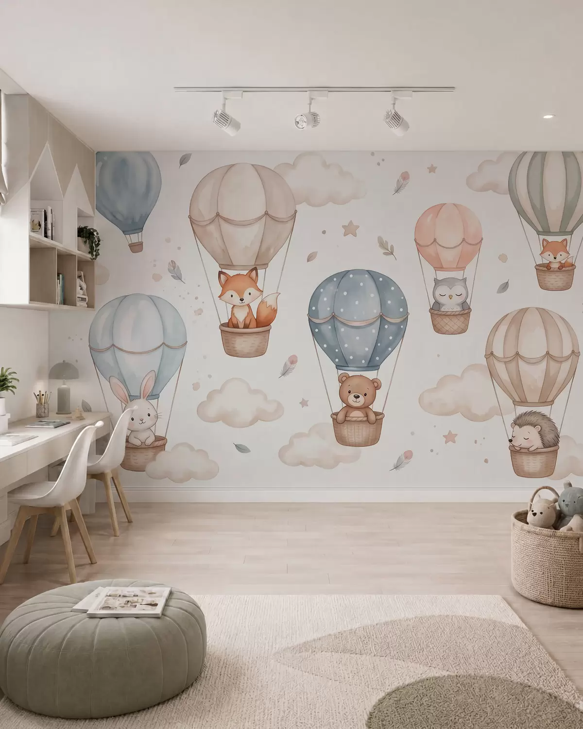 Fotobehang Vriendjes in luchtballonnen w10001