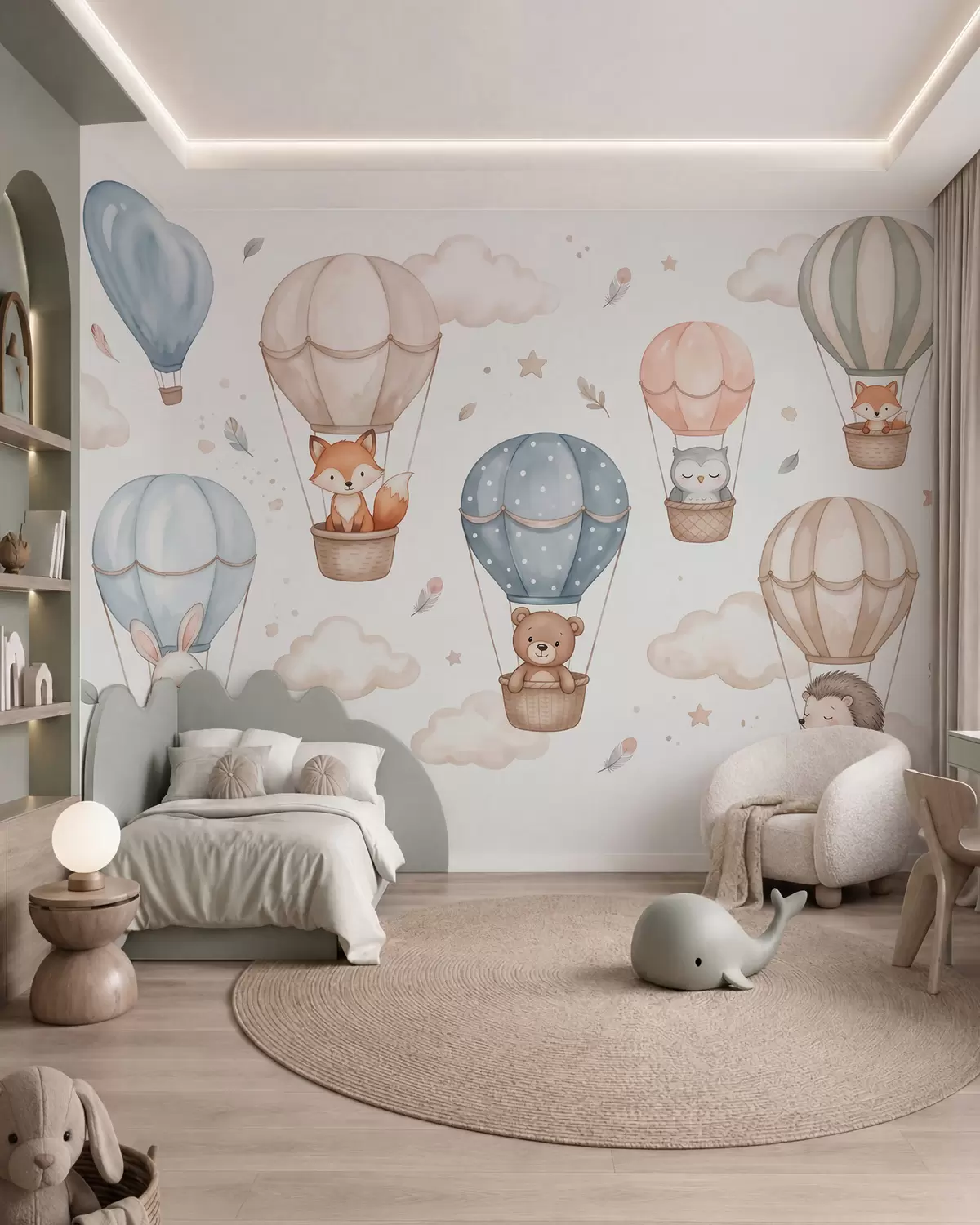 Fotobehang Vriendjes in luchtballonnen w10001