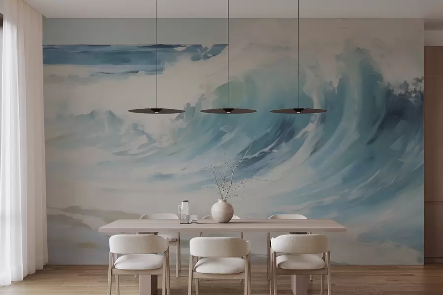 Papier peint photo Vagues en bleu w05899