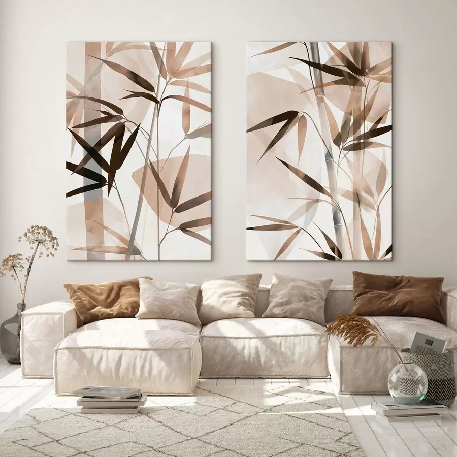 Fotobehang Abstracte bamboebladeren m30953